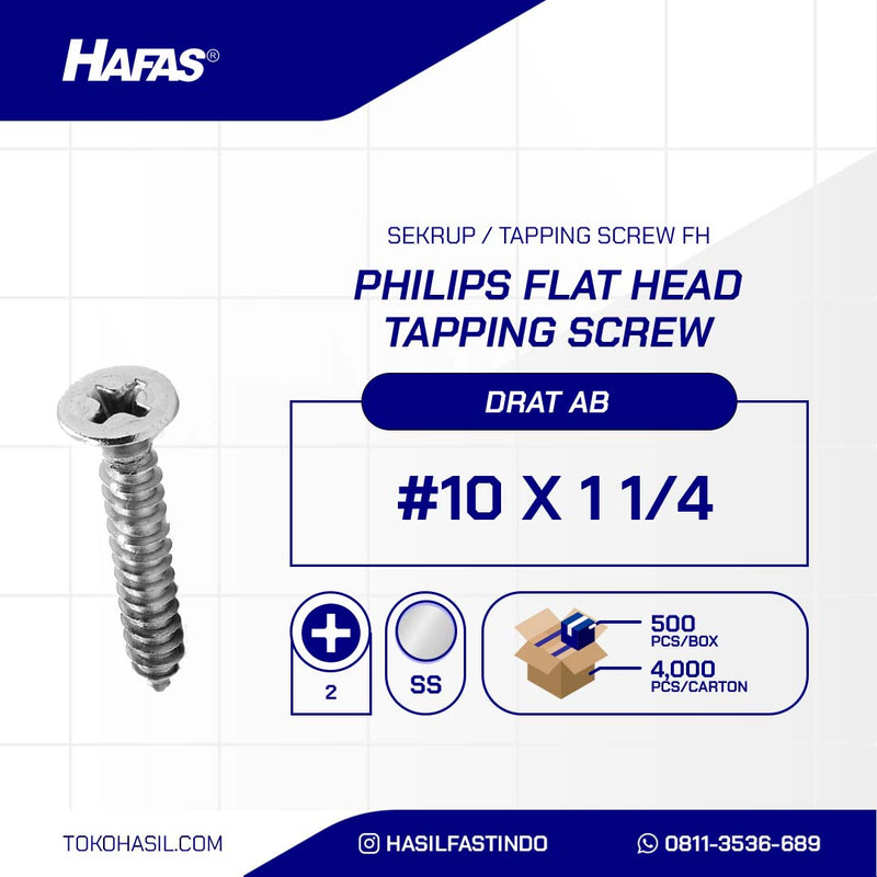 SEKRUP / TAPPING SCREW FH PHILLIPS SUS 304 5 X 30 (